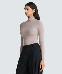 Women's Rib Turtle Neck Long Sleeve